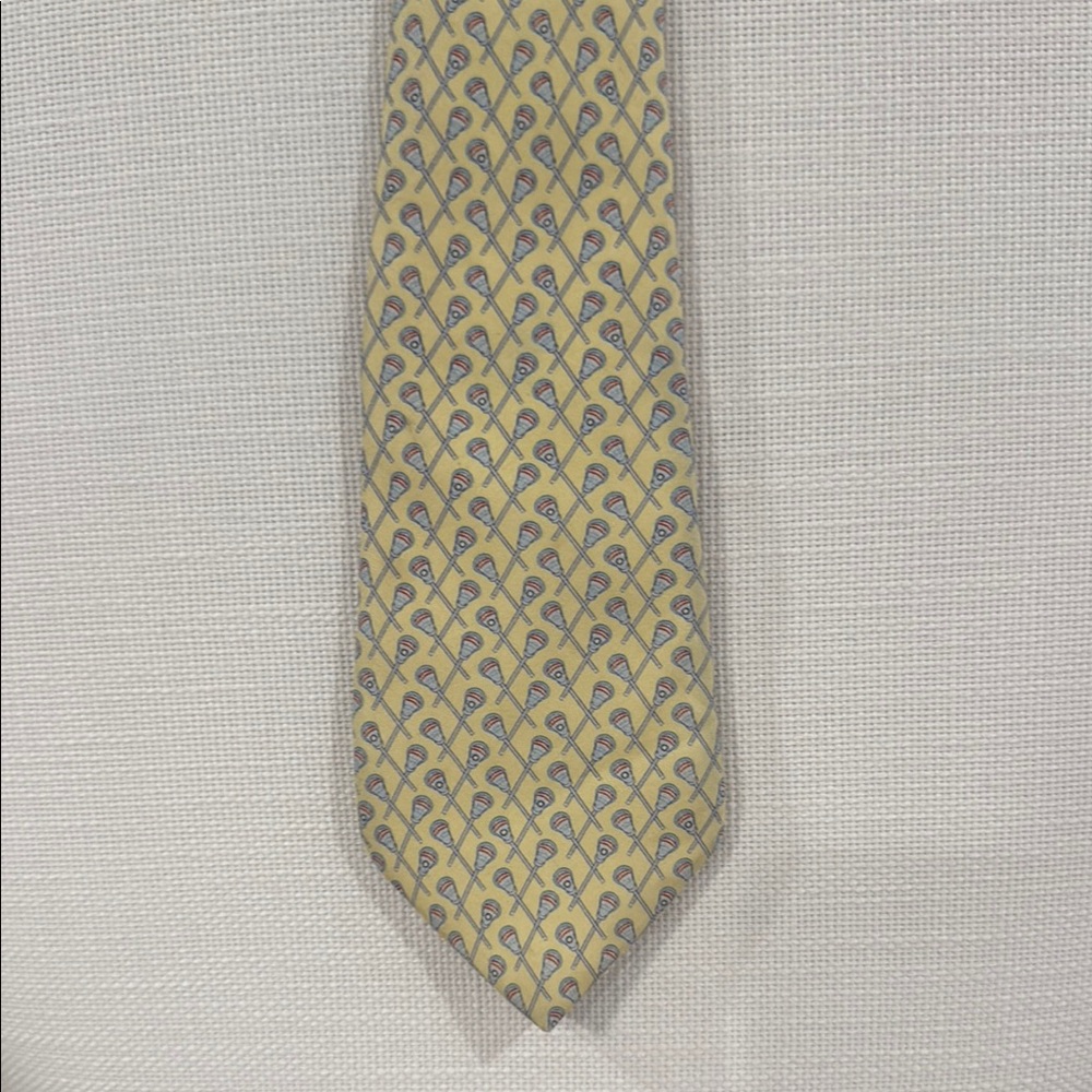 Vineyard Vines Yellow and Blue Lacrosse Patterned Men's Tie